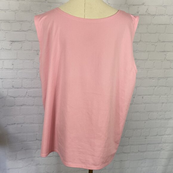 ⭐ 3/$15 Susan Graver Style XL Pink Sleeveless Tank Top 90% Polyester 10% Spandex - Picture 4 of 5